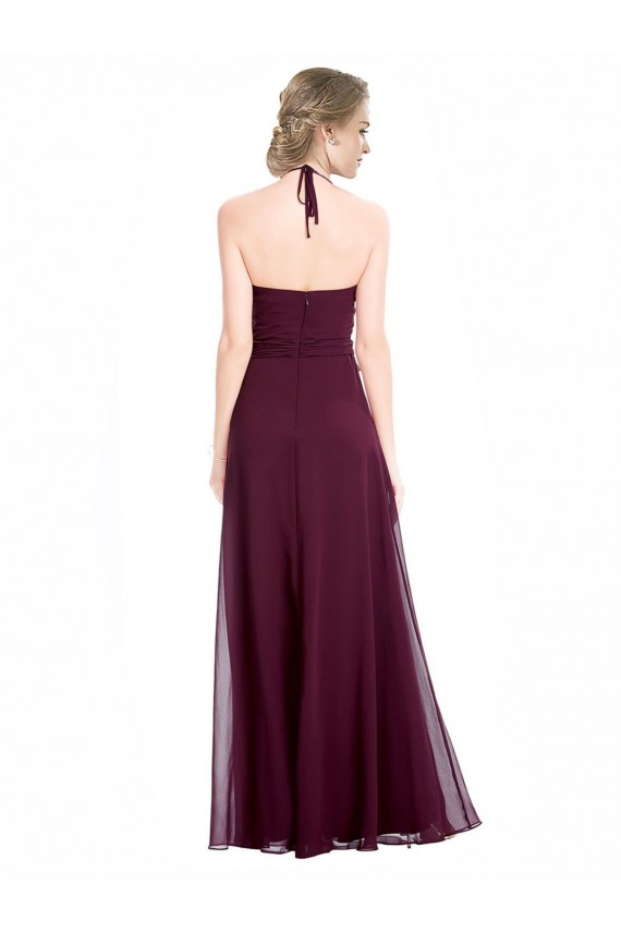 Sleeveless Spaghetti Straps Low Back Soft Chiffon A-Line Evening Dress / Bridesmaid Dress Brisbane