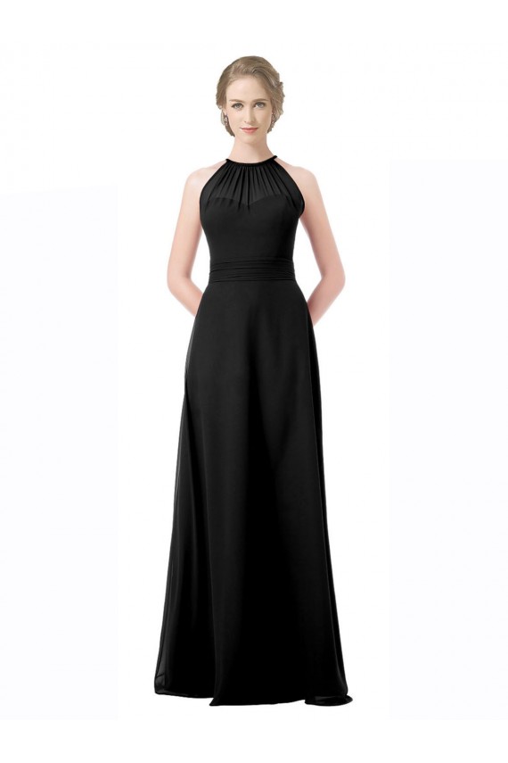 Sleeveless Halter Neck Chiffon A-Line Formal Dress / Bridesmaid Dress Brisbane