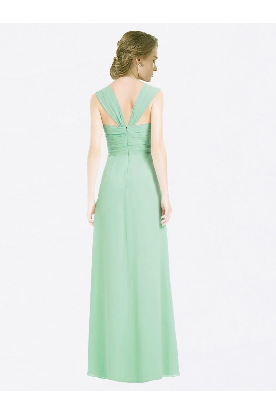 Cap Sleeves Sweetheart V-Back Soft Chiffon A-Line Bridesmaid Dress Brisbane