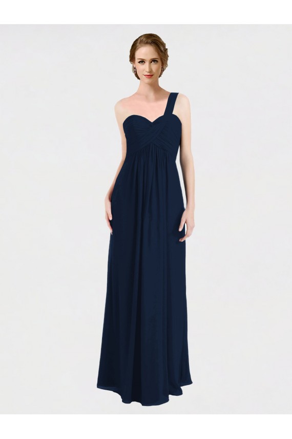 Sleeveless One Shoulder Low Back Soft Chiffon A-Line Bridesmaid Dress / Formal Dress Brisbane