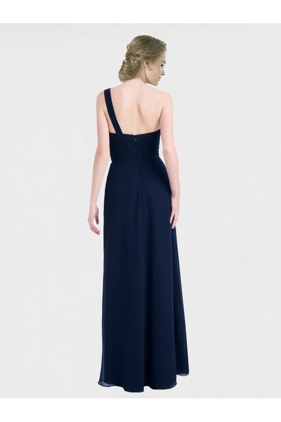 Sleeveless One Shoulder Low Back Soft Chiffon A-Line Bridesmaid Dress / Formal Dress Brisbane