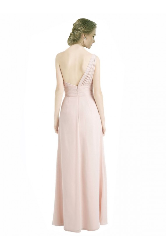 Sleeveless Red One Shoulder Soft Chiffon A-Line Bridesmaid Dress Brisbane