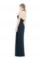 Sleeveless Dark Navy Halter Neck Open Back Soft Chiffon A-Line Formal Dress / Bridesmaid Dress Brisbane