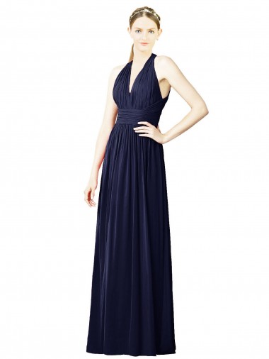 Sleeveless Halter Neck Open Back Chiffon A-Line Bridesmaid Dresses Brisbane
