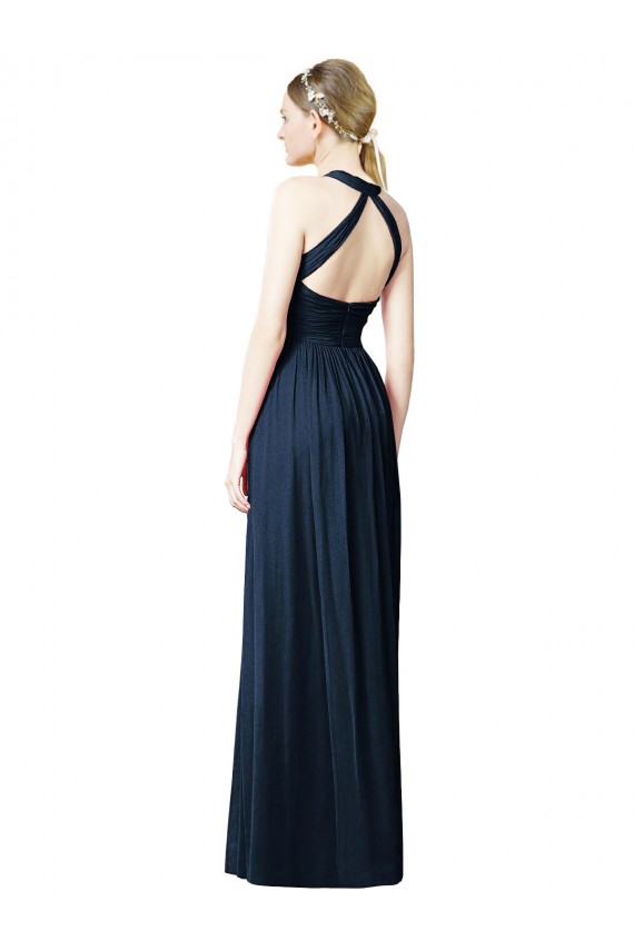 Sleeveless Halter Neck Open Back Chiffon A-Line Bridesmaid Dresses Brisbane