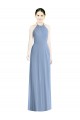 Sleeveless Halter Neck Low Back Chiffon A-Line Bridesmaid Dress Brisbane