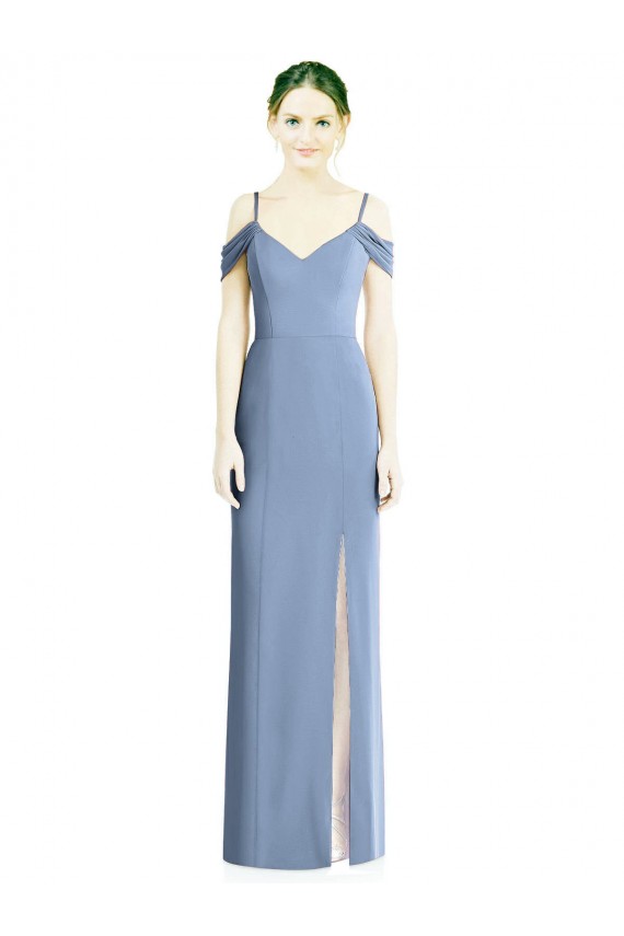 Cold Shoulder Off the Shoulder Open Back Soft Chiffon A-Line Formal Evening Gown / Bridesmaid Dress Brisbane