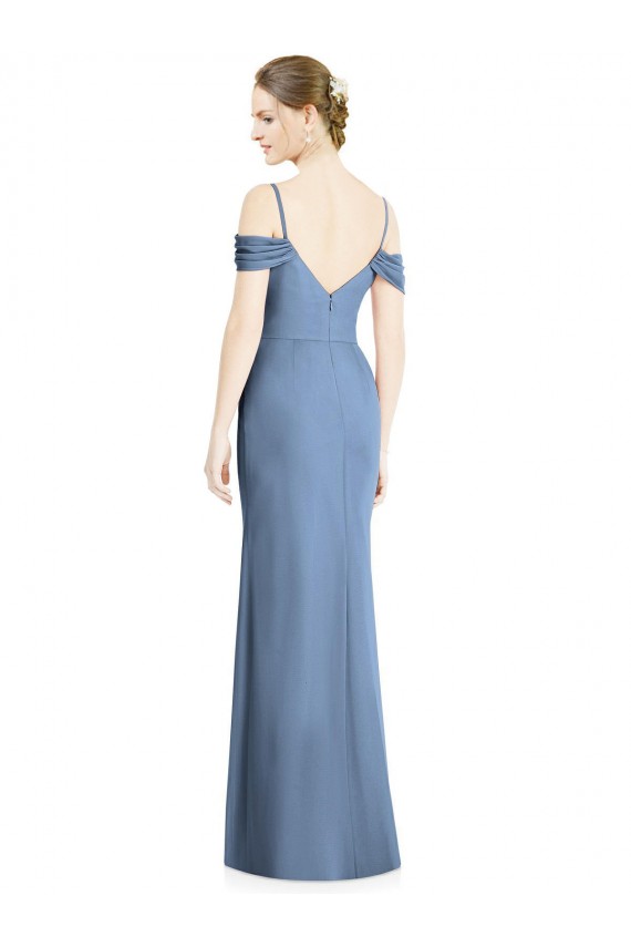 Cold Shoulder Off the Shoulder Open Back Soft Chiffon A-Line Formal Evening Gown / Bridesmaid Dress Brisbane