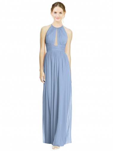 Sleeveless Halter Neck Chiffon A-Line Wedding Party Dress Brisbane