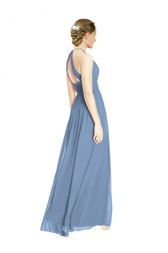 Sleeveless Halter Neck Chiffon A-Line Wedding Party Dress Brisbane