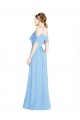 Cold Shoulder Halter Neck Low Back Soft Chiffon A-Line Formal Dress / Bridesmaid Dress Brisbane
