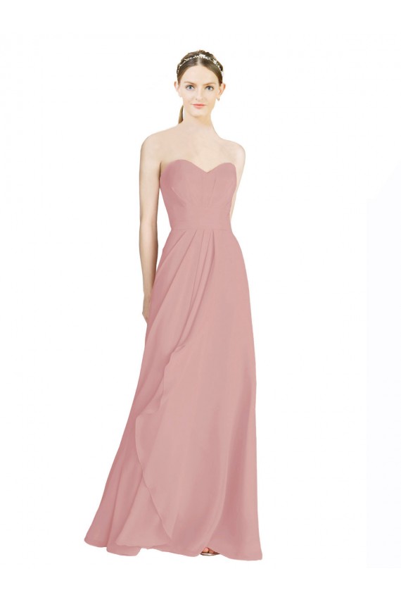 Sleeveless Sweetheart Low Back Soft Chiffon A-Line Bridesmaid Dress / Formal Dress Brisbane