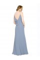 Sleeveless Dusty Blue Spaghetti Straps Chiffon A-Line Bridesmaid Dress / Evening Dress Brisbane