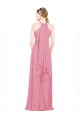 Sleeveless Skin Pink Halter Neck Chiffon A-Line Bridesmaid Dress / Evening Dress Brisbane
