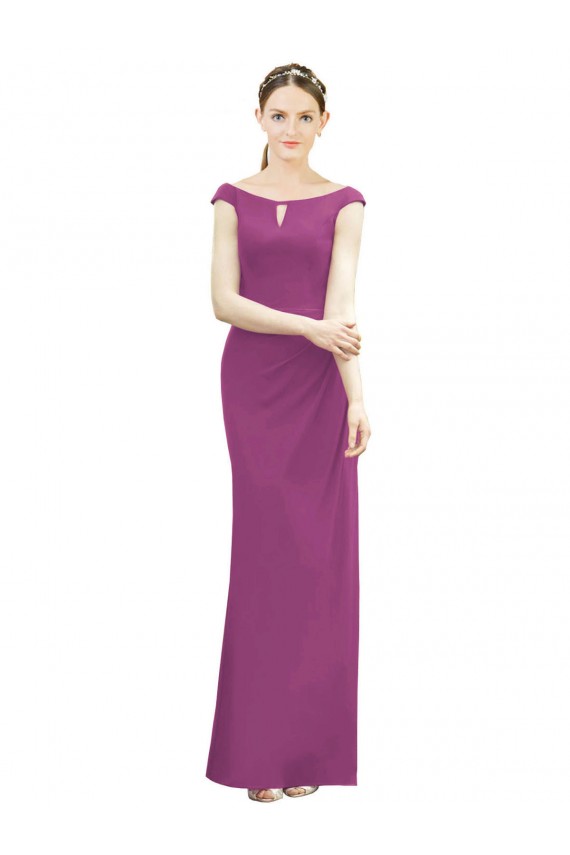 Sleeveless Boat Neck Soft Chiffon Mermaid Bridesmaid Dress Brisbane