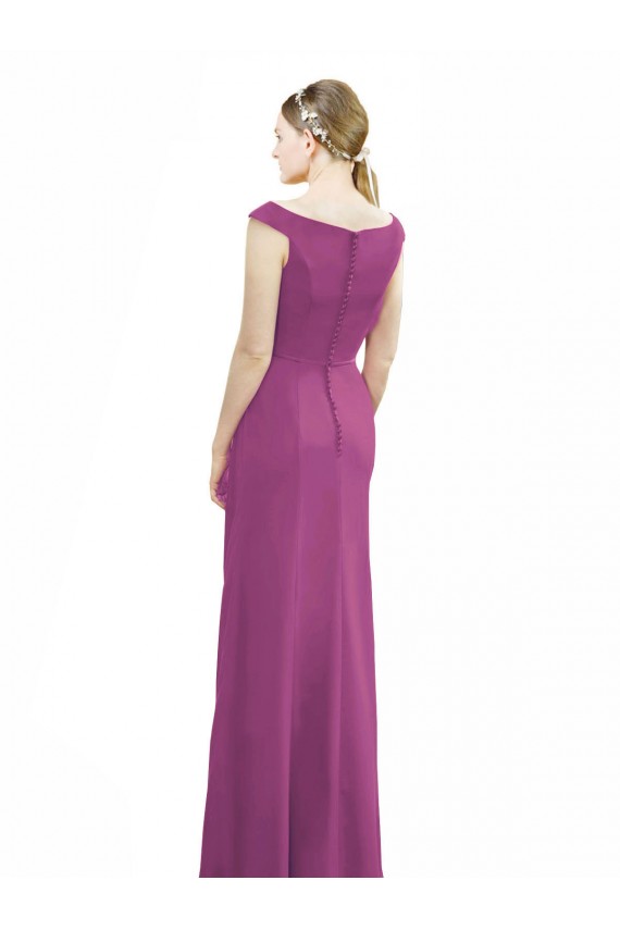 Sleeveless Boat Neck Soft Chiffon Mermaid Bridesmaid Dress Brisbane