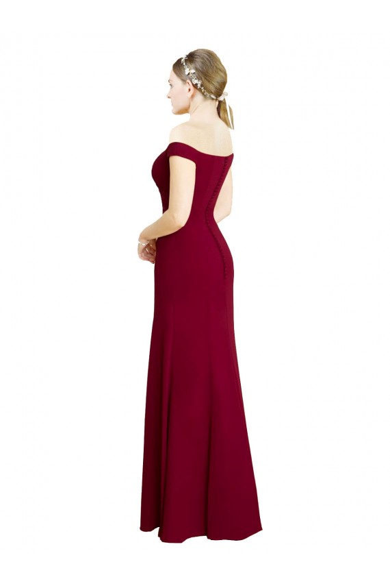 Sleeveless Off the Shoulder Soft Chiffon Mermaid Black Tie Prom Dress / Bridesmaid Dress Brisbane