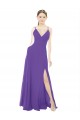 Sleeveless Purple Spaghetti Straps Soft Chiffon A-Line Bridesmaid Dress Brisbane