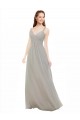Sleeveless Silver Spaghetti Straps Criss Cross Back Soft Chiffon A-Line Bridesmaid Dress Brisbane