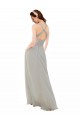 Sleeveless Silver Spaghetti Straps Criss Cross Back Soft Chiffon A-Line Bridesmaid Dress Brisbane