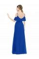 Cold Shoulder V-Neck Soft Chiffon A-Line High Low Bridesmaid Dress Brisbane