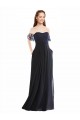 Cap Sleeves Off the Shoulder Soft Chiffon & Lace A-Line Formal Dress / Bridesmaid Dress Brisbane