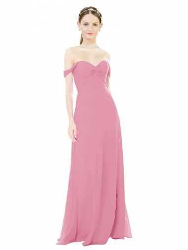Cap Sleeves Off the Shoulder Soft Chiffon A-Line Formal Dress / Bridesmaid Dress Brisbane