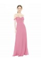 Cap Sleeves Off the Shoulder Soft Chiffon A-Line Formal Dress / Bridesmaid Dress Brisbane