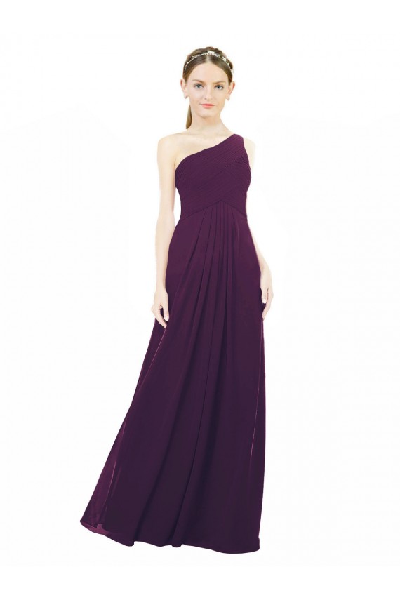 Sleeveless Grape One Shoulder Chiffon A-Line Bridal Party Dress / Evening Dress Brisbane
