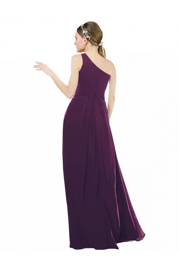 Sleeveless Grape One Shoulder Chiffon A-Line Bridal Party Dress / Evening Dress Brisbane
