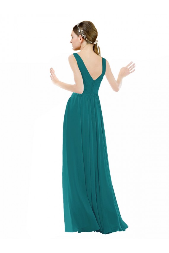 Sleeveless Hunter V-Neck Chiffon A-Line Bridesmaid Gowns Brisbane