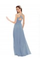 Sleeveless Spaghetti Straps Open Back Soft Chiffon & Lace A-Line Bridesmaid Dress Brisbane