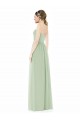 Sleeveless Sage Sweetheart Low Back Soft Chiffon A-Line Semi Formal Evening Dress / Bridesmaid Dress Brisbane