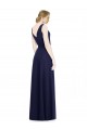 Sleeveless Dark Navy Cowl Neck V-Back Soft Chiffon A-Line Bridesmaid Dress Brisbane