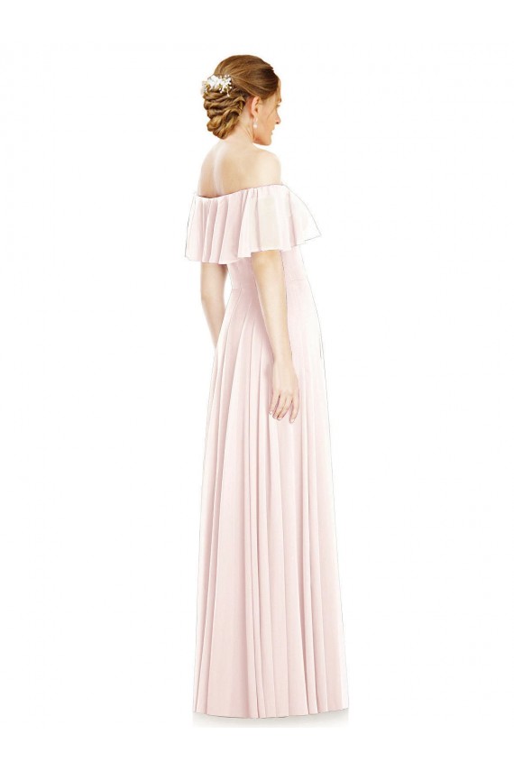 Sleeveless Off the Shoulder Soft Chiffon A-Line Formal Bridesmaid Dress Brisbane