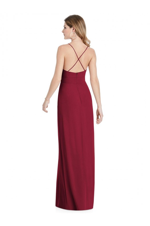 Sleeveless Spaghetti Straps Open Back Soft Chiffon A-Line Semi Formal Evening Dress / Bridesmaid Dress Brisbane