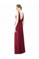 Sleeveless Burgundy V-Neck V-Back Soft Chiffon A-Line Bridesmaid Dress / Formal Dress Brisbane