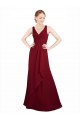Sleeveless Burgundy V-Neck Chiffon A-Line Bridesmaid Dress / Evening Dress Brisbane