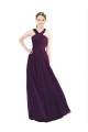 Sleeveless Grape Halter Neck Long Soft Chiffon A-Line Bridesmaid Dresses Brisbane