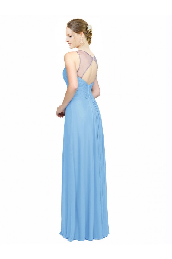 Sleeveless Spaghetti Straps Keyhole Back Chiffon A-Line Bridesmaid Dress / Evening Dress Brisbane
