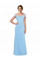 Sleeveless Periwinkle Off the Shoulder Soft Chiffon A-Line Bridesmaid Dress Brisbane