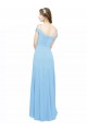 Sleeveless Periwinkle Off the Shoulder Soft Chiffon A-Line Bridesmaid Dress Brisbane