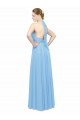 Sleeveless Periwinkle Halter Neck Open Back Soft Chiffon A-Line Bridesmaid Dress Brisbane