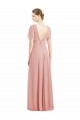 Short Sleeves V-Neck V-Back Soft Chiffon A-Line Bridesmaid Dress / Formal Dress Brisbane