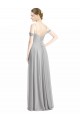 Sleeveless Silver Off the Shoulder Low Back Lxue Chiffon A-Line Bridesmaid Dress Brisbane