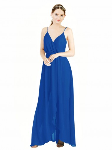 Sleeveless Spaghetti Straps Open Back Luxe Chiffon A-Line Bridesmaid Dress Brisbane