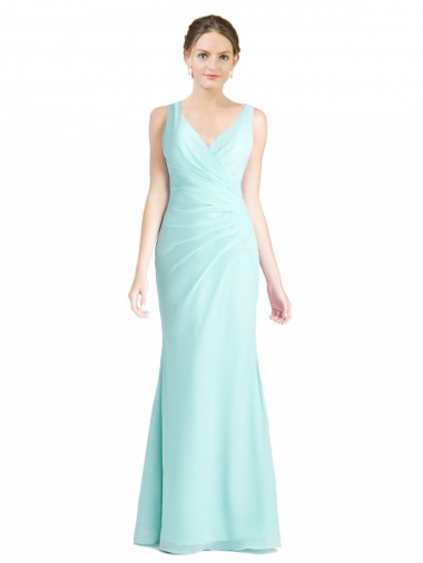 Sleeveless V-Neck Soft Chiffon & Lace Mermaid Bridesmaid Dress Brisbane