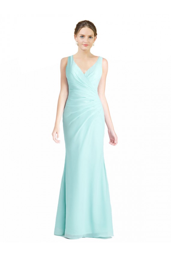 Sleeveless V-Neck Soft Chiffon & Lace Mermaid Bridesmaid Dress Brisbane