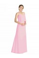 Sleeveless Barely Pink Spaghetti Straps Open Back Soft Chiffon A-Line Bridesmaid Dress Brisbane