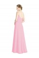 Sleeveless Barely Pink Spaghetti Straps Open Back Soft Chiffon A-Line Bridesmaid Dress Brisbane